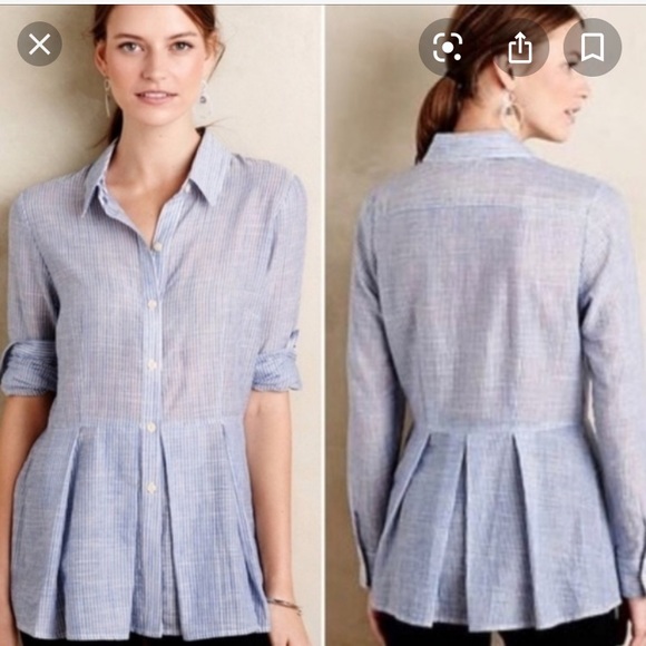 Anthropologie Tylho striped peplum shirt - Picture 1 of 9